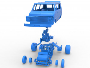 Dragster Van Scale 1 to 25 3D Принт Модель