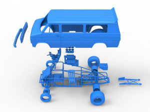 Dragster Van Scale 1 to 25 3D Принт Модель