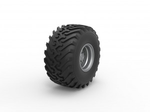 Wheel from vintage monster truck Scale 1 to 25 3D Принт Модель