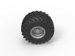 Wheel from vintage monster truck Scale 1 to 25 3D Принт Модель