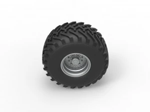 Колесо от винтажного грузовика-монстра. Масштаб от 1 до 25. 3D Принт Модель