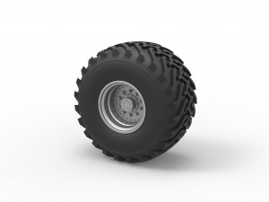 Wheel from vintage monster truck Scale 1 to 25 3D Принт Модель