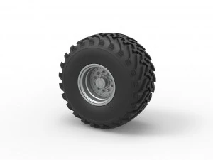 Колесо от винтажного грузовика-монстра. Масштаб от 1 до 25. 3D Принт Модель