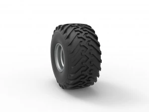 Колесо от винтажного грузовика-монстра. Масштаб от 1 до 25. 3D Принт Модель