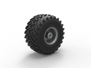 Wheel from vintage monster truck Scale 1 to 25 3D Принт Модель