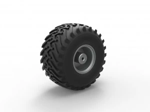 Колесо от винтажного грузовика-монстра. Масштаб от 1 до 25. 3D Принт Модель