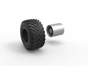 Колесо от винтажного грузовика-монстра. Масштаб от 1 до 25. 3D Принт Модель