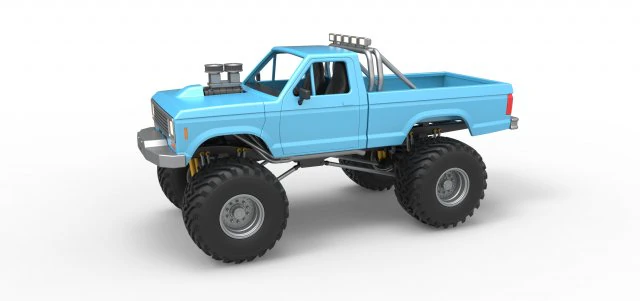 Vintage Monster Truck Scale 1 to 25 3D Print Model .c4d .max .obj .3ds .fbx .stl .blend 