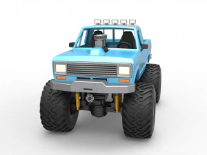 Vintage Monster Truck Scale 1 to 25 3D Print Model