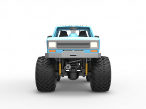 Vintage Monster Truck Scale 1 to 25 3D-printmodel