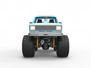 Vintage Monster Truck Scale 1 to 25 3D Print Model