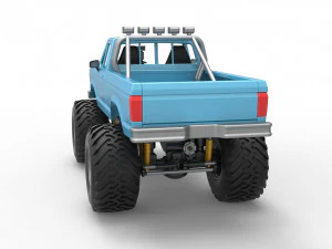 Vintage Monster Truck Scale 1 to 25 3D Print Model