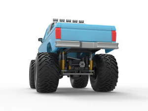 Vintage Monster Truck Scale 1 to 25 3D Print Model