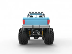 Vintage Monster Truck Scale 1 to 25 3D Print Model