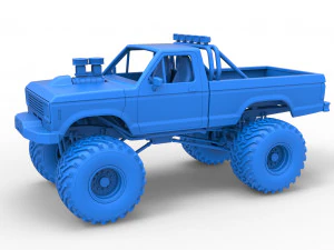 Vintage Monster Truck Scale 1 to 25 3D Print Model