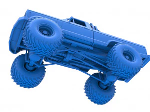 Vintage Monster Truck Scale 1 to 25 3D Print Model