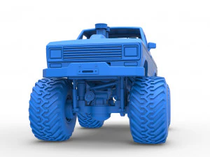 Vintage Monster Truck Scale 1 to 25 3D Print Model