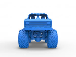 Vintage Monster Truck Scale 1 to 25 3D Print Model