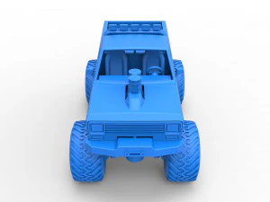 Vintage Monster Truck Scale 1 to 25 3D Print Model
