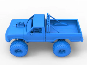 Vintage Monster Truck Scale 1 to 25 3D Print Model