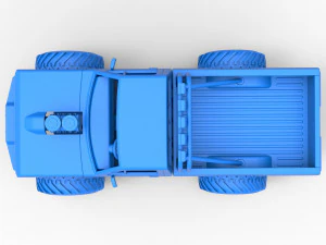 Vintage Monster Truck Scale 1 to 25 3D Print Model
