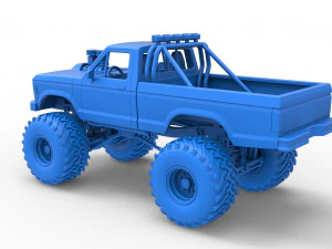 Vintage Monster Truck Scale 1 to 25 3D Print Model