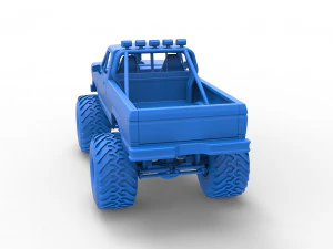 Vintage Monster Truck Scale 1 to 25 3D Print Model