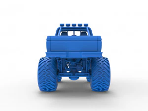 Vintage Monster Truck Scale 1 to 25 3D Print Model