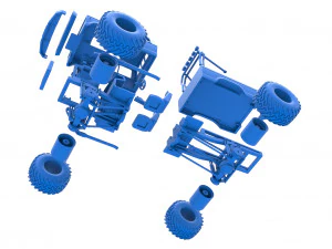 Vintage Monster Truck Scale 1 to 25 3D Print Model