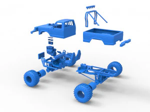 Vintage Monster Truck Scale 1 to 25 3D Print Model