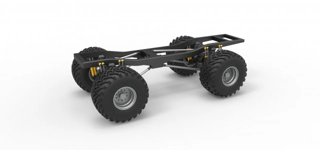 Chassis of vintage Ranger monster truck Scale 1 to 25 3D Print Model .c4d .max .obj .3ds .fbx .stl .blend 