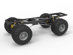 Chassis of vintage Ranger monster truck Scale 1 to 25 3D Print Model