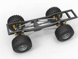 Chassis of vintage Ranger monster truck Scale 1 to 25 Modello di stampa 3D