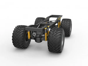 Chassis of vintage Ranger monster truck Scale 1 to 25 3D Print Model