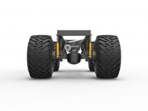 Chassis of vintage Ranger monster truck Scale 1 to 25 Modello di stampa 3D