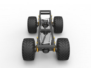 Chassis of vintage Ranger monster truck Scale 1 to 25 Modello di stampa 3D