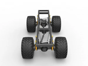 Chassis of vintage Ranger monster truck Scale 1 to 25 3D Print Model