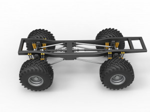 Chassis of vintage Ranger monster truck Scale 1 to 25 Modello di stampa 3D