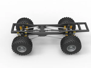 Chassis of vintage Ranger monster truck Scale 1 to 25 3D Print Model