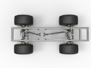 Chassis of vintage Ranger monster truck Scale 1 to 25 Modello di stampa 3D