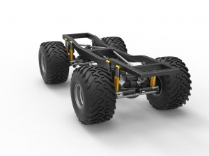 Chassis of vintage Ranger monster truck Scale 1 to 25 Modello di stampa 3D