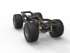 Chassis of vintage Ranger monster truck Scale 1 to 25 3D Print Model