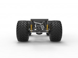 Chassis of vintage Ranger monster truck Scale 1 to 25 Modello di stampa 3D
