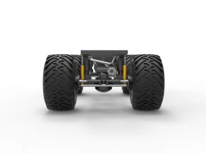 Chassis of vintage Ranger monster truck Scale 1 to 25 3D Print Model