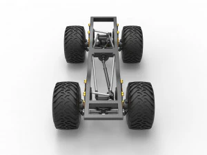 Chassis of vintage Ranger monster truck Scale 1 to 25 3D Print Model