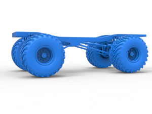 Chassis of vintage Ranger monster truck Scale 1 to 25 3D Print Model