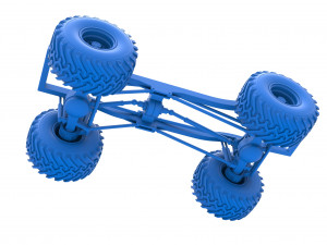 Chassis of vintage Ranger monster truck Scale 1 to 25 Modello di stampa 3D