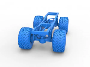 Chassis of vintage Ranger monster truck Scale 1 to 25 3D Print Model