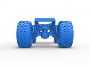 Chassis of vintage Ranger monster truck Scale 1 to 25 3D Print Model