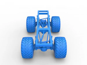 Chassis of vintage Ranger monster truck Scale 1 to 25 3D Print Model